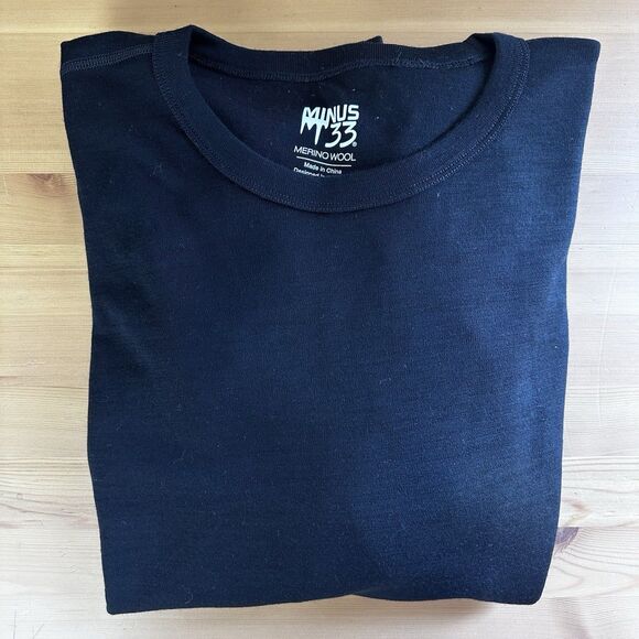 Minus33 Merino Wool Shirt Mens 4XT Tall Black Long Sleeve Midweight Base Layer - Picture 1 of 8